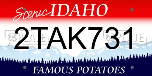 2TAK731 Idaho License Plate