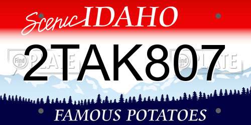 2TAK807 Idaho License Plate