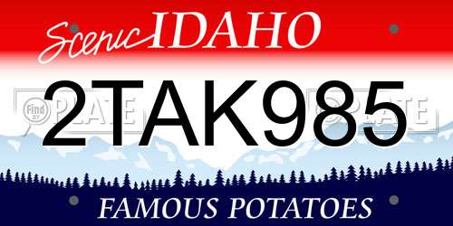 2TAK985 Idaho License Plate