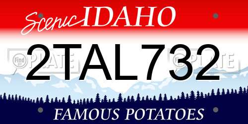 2TAL732 Idaho License Plate