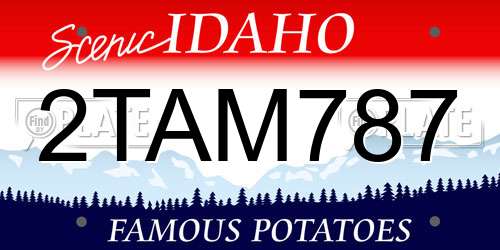 2TAM787 Idaho License Plate