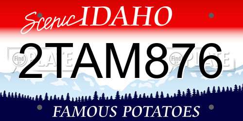 2TAM876 Idaho License Plate