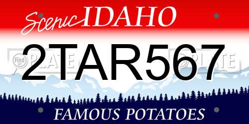 2TAR567 Idaho License Plate