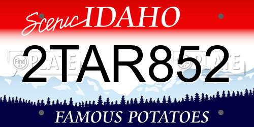 2TAR852 Idaho License Plate