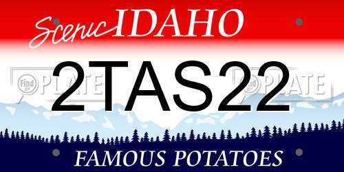 2TAS22 Idaho License Plate