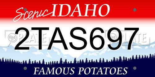 2TAS697 Idaho License Plate