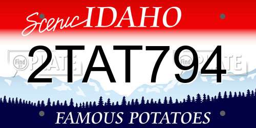 2TAT794 Idaho License Plate
