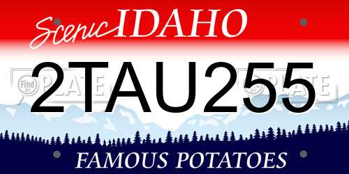 2TAU255 Idaho License Plate