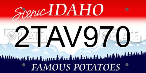 2TAV970 Idaho License Plate