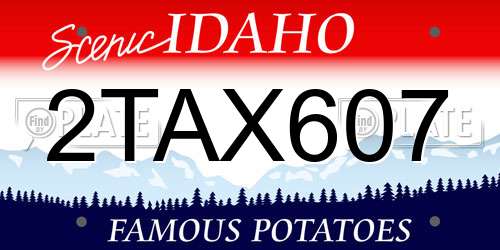 2TAX607 Idaho License Plate