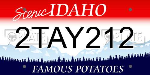 2TAY212 Idaho License Plate