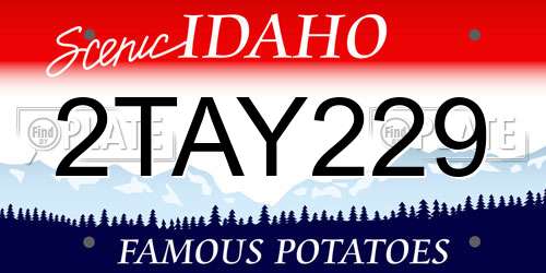 2TAY229 Idaho License Plate