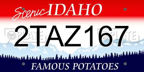 2TAZ167 Idaho License Plate
