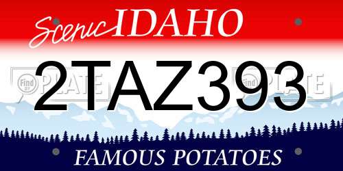2TAZ393 Idaho License Plate