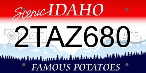 2TAZ680 Idaho License Plate