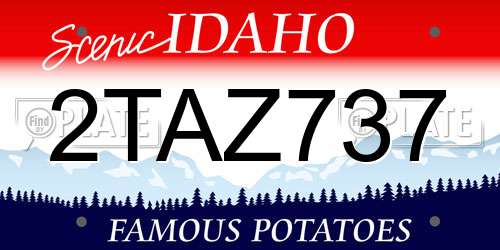 2TAZ737 Idaho License Plate