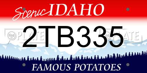 2TB335 Idaho License Plate