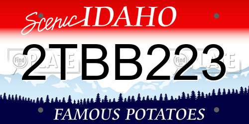 2TBB223 Idaho License Plate