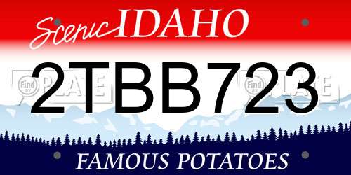2TBB723 Idaho License Plate