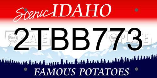 2TBB773 Idaho License Plate