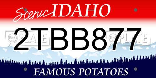 2TBB877 Idaho License Plate