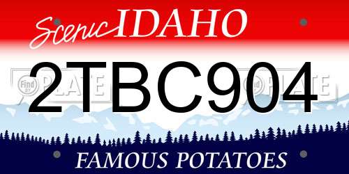2TBC904 Idaho License Plate