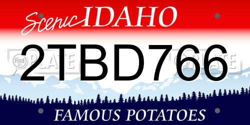 2TBD766 Idaho License Plate