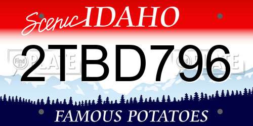 2TBD796 Idaho License Plate