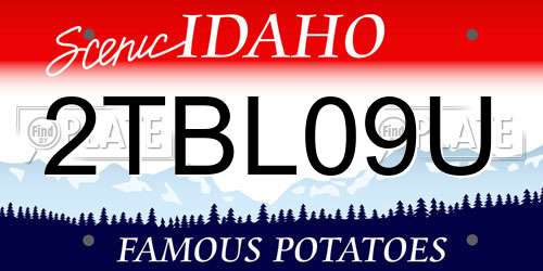 2TBL09U Idaho License Plate