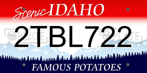 2TBL722 Idaho License Plate
