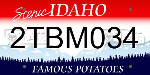 2TBM034 Idaho License Plate
