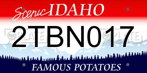 2TBN017 Idaho License Plate