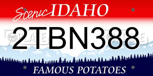 2TBN388 Idaho License Plate