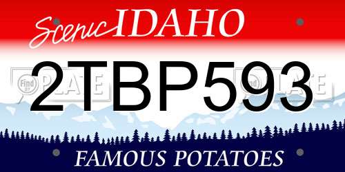 2TBP593 Idaho License Plate