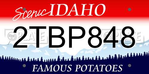2TBP848 Idaho License Plate