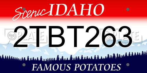 2TBT263 Idaho License Plate