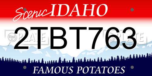 2TBT763 Idaho License Plate