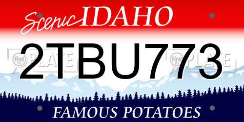 2TBU773 Idaho License Plate