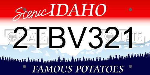2TBV321 Idaho License Plate