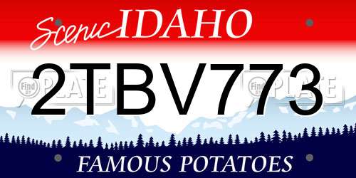 2TBV773 Idaho License Plate