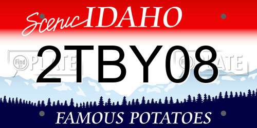 2TBY08 Idaho License Plate