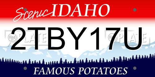 2TBY17U Idaho License Plate
