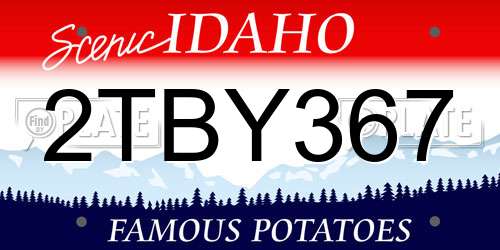 2TBY367 Idaho License Plate
