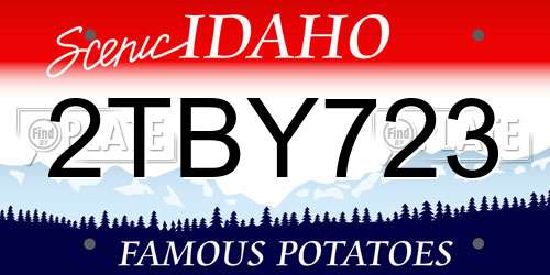 2TBY723 Idaho License Plate