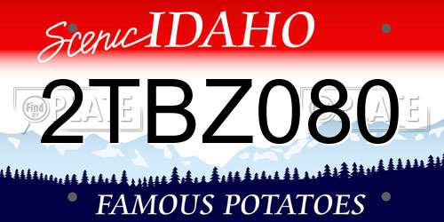 2TBZ080 Idaho License Plate