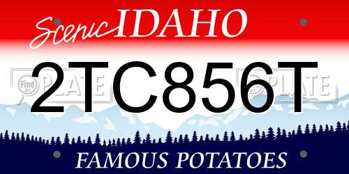 2TC856T Idaho License Plate