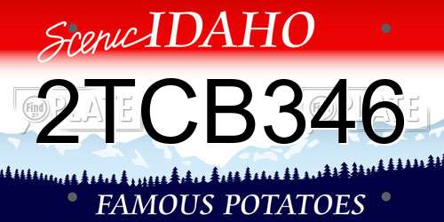 2TCB346 Idaho License Plate