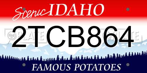 2TCB864 Idaho License Plate