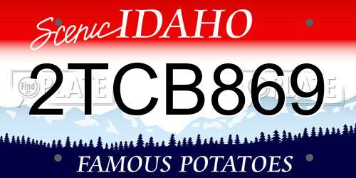 2TCB869 Idaho License Plate