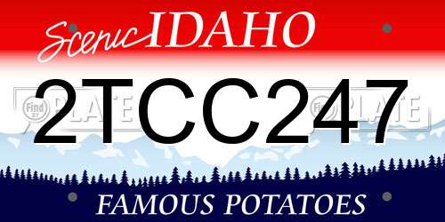 2TCC247 Idaho License Plate